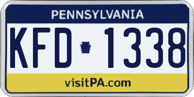 PA license plate KFD1338