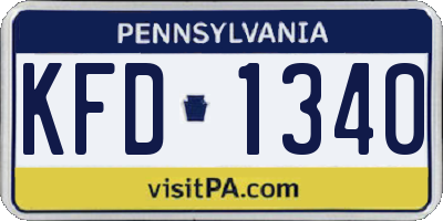 PA license plate KFD1340