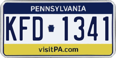 PA license plate KFD1341