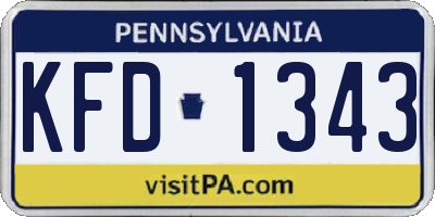 PA license plate KFD1343