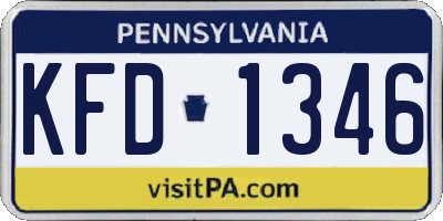 PA license plate KFD1346
