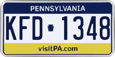PA license plate KFD1348