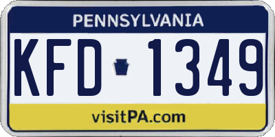 PA license plate KFD1349