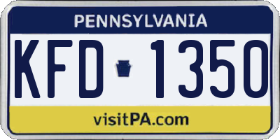PA license plate KFD1350