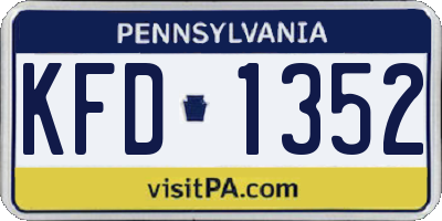 PA license plate KFD1352