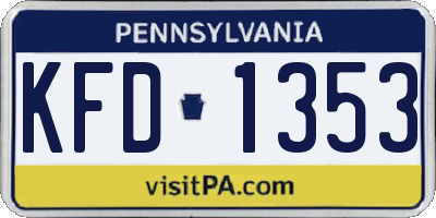 PA license plate KFD1353