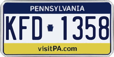 PA license plate KFD1358