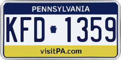 PA license plate KFD1359