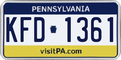 PA license plate KFD1361