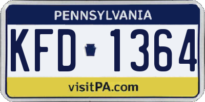 PA license plate KFD1364