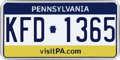 PA license plate KFD1365