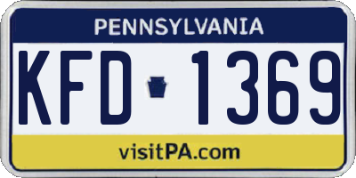 PA license plate KFD1369