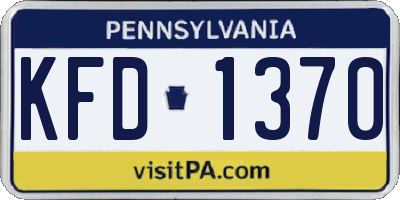 PA license plate KFD1370