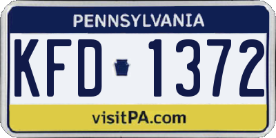 PA license plate KFD1372