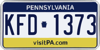 PA license plate KFD1373