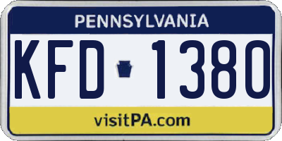 PA license plate KFD1380