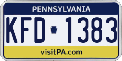 PA license plate KFD1383