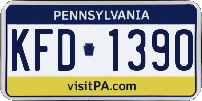 PA license plate KFD1390