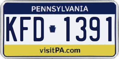 PA license plate KFD1391