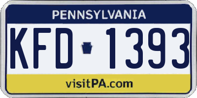PA license plate KFD1393