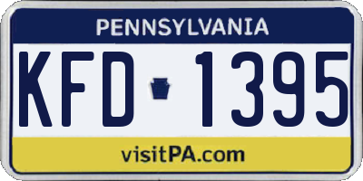 PA license plate KFD1395