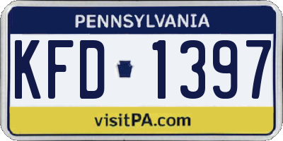 PA license plate KFD1397