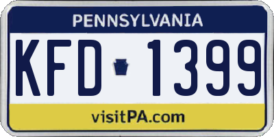 PA license plate KFD1399