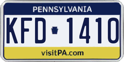 PA license plate KFD1410