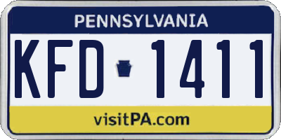PA license plate KFD1411