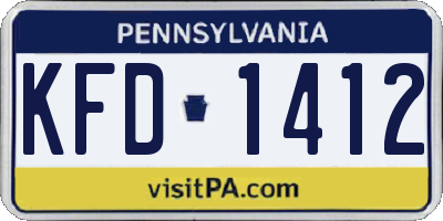 PA license plate KFD1412