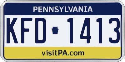 PA license plate KFD1413