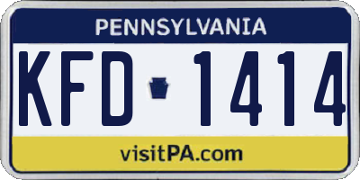 PA license plate KFD1414