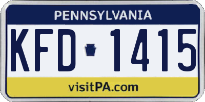 PA license plate KFD1415