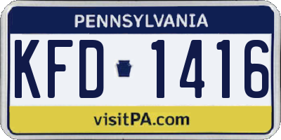 PA license plate KFD1416