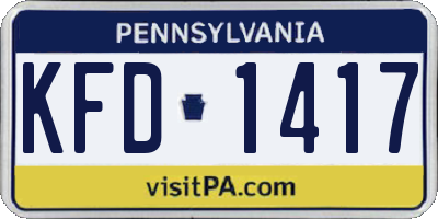 PA license plate KFD1417