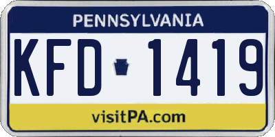 PA license plate KFD1419