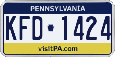 PA license plate KFD1424