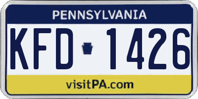 PA license plate KFD1426