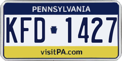 PA license plate KFD1427