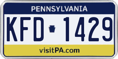PA license plate KFD1429