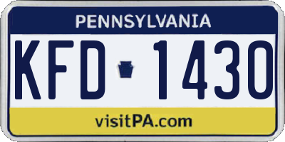 PA license plate KFD1430