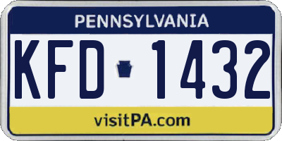 PA license plate KFD1432