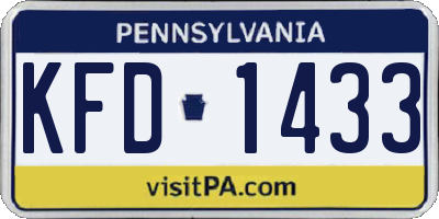 PA license plate KFD1433