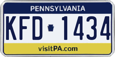 PA license plate KFD1434
