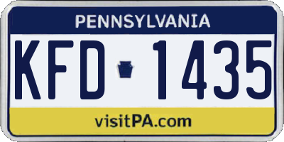 PA license plate KFD1435