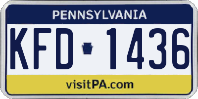 PA license plate KFD1436