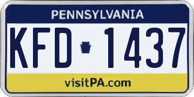 PA license plate KFD1437
