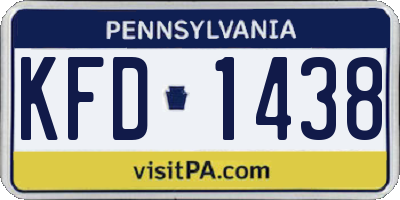 PA license plate KFD1438