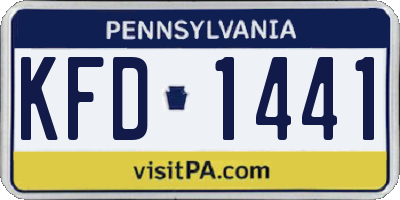PA license plate KFD1441
