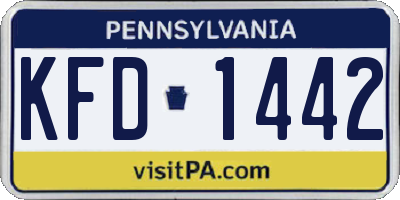 PA license plate KFD1442